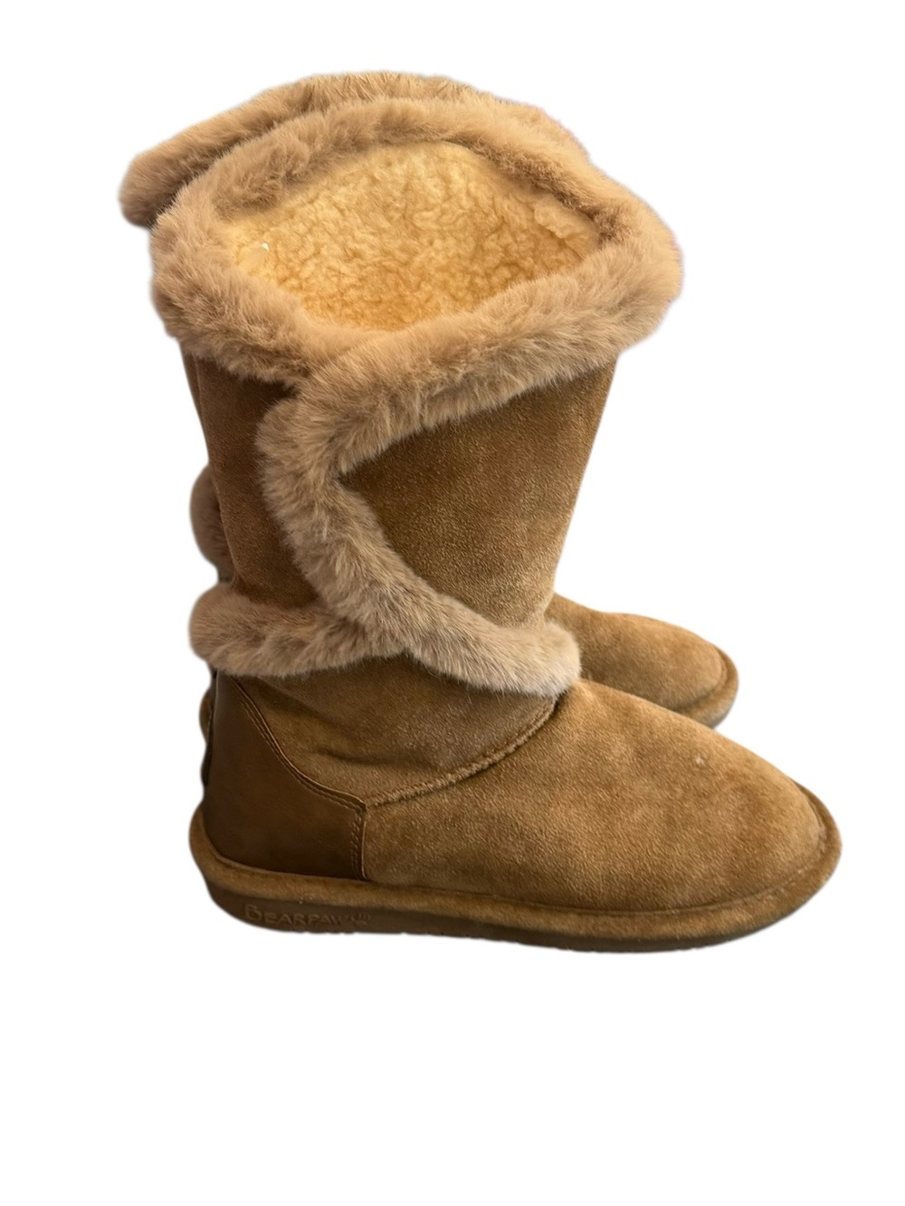 BearPaw Women's Kendall Winter Tall Pull-On Boots Plush Lined Boot in Light Tan - Picture 13 of 13